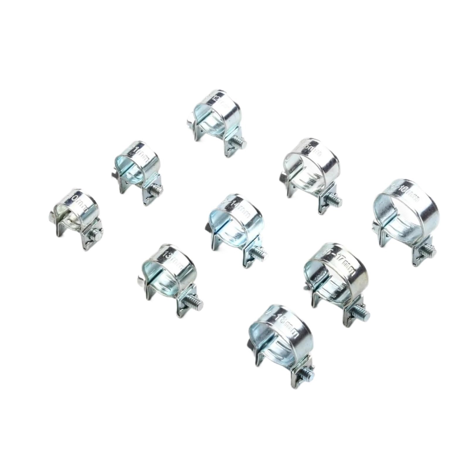 Graiting 16-18Mm 10Pcs 6-20Mm Clamp Fuel Injection Hose Air Hose Clamps Kit Diesel Petrol Pipe Clips