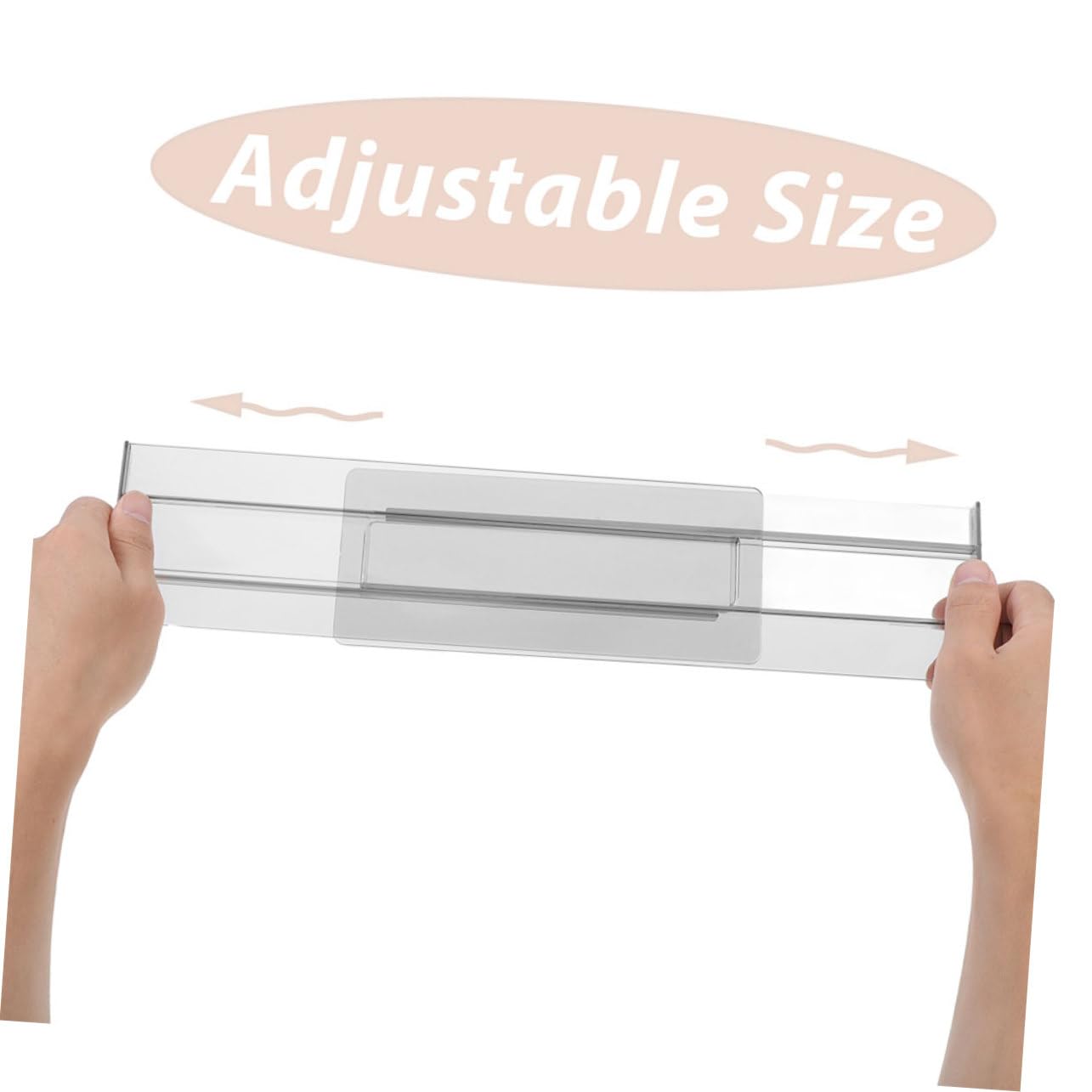 OUNONA Divisori per Cassettiere Espandibili Regolabili 8 Pezzi | Ps Trasparente Bianco, Misura 27, 5-52cm, per Vestiti e Intimo in Armadio o Camera