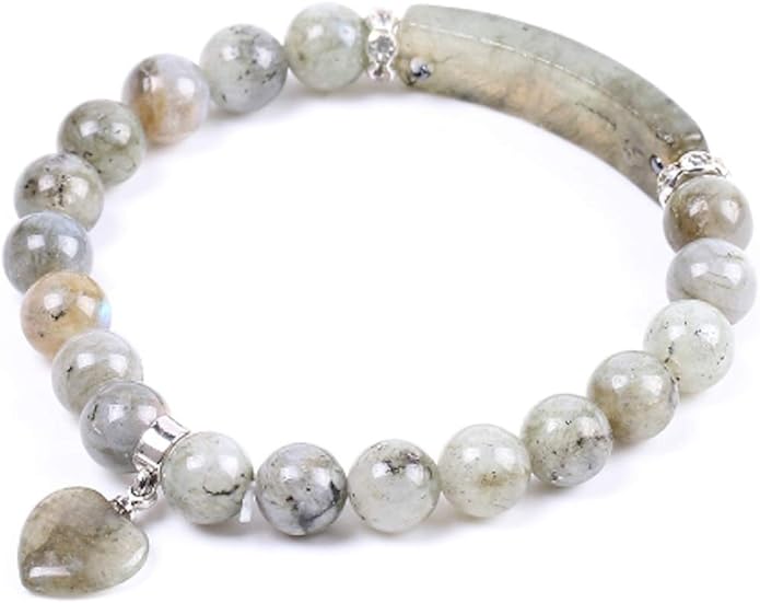 PIERRETOILES Bracciale In Labradorite Naturale 8mm - Protezione Luminosa - Litoterapia