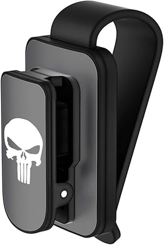 Sodcay 1 soporte de gafas de sol de calavera para automóvil, clip de metal para visera de automóvil, soporte de anteojos con clip para tarjeta de