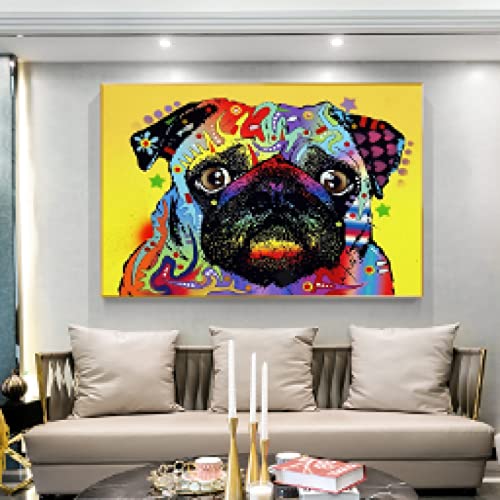 Impression peinture toile carlin affiche murale salon chambre 60x90cm