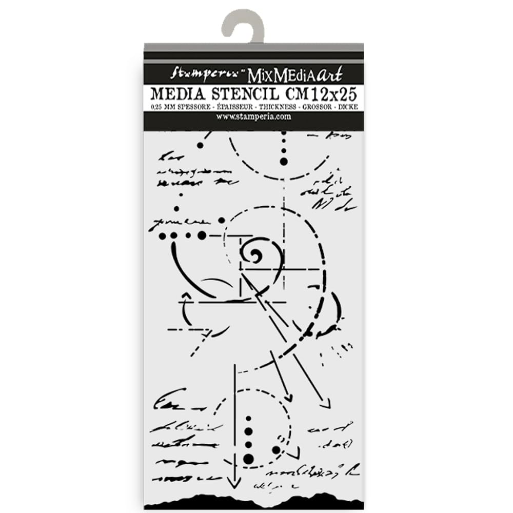 Stamperia - Thick Stencils for Scrapbooks, Albums, Cards, Bullet Journalling, and More, Flexible Material, Easy to Clean, Perfect for Hobbies, Crafts and Gifting (Silent Sea, Fossil)