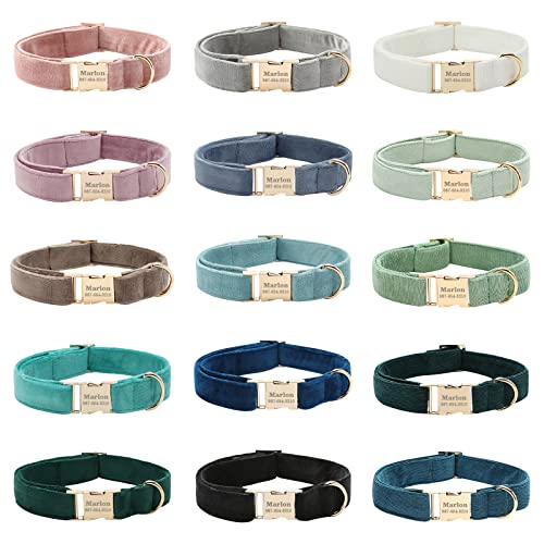 Uiopa Hundehalsband mit Namen und Telefonnummer, Halsband Hund Personalisiert auf Metall Steckverschluss, Verstellbare Hundehalsbänder für Kleine Große Hunde, Hundeleine und Fliege Erhältlich