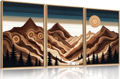 Toile abstraite montagne grand format pour habiller un grand mur vide