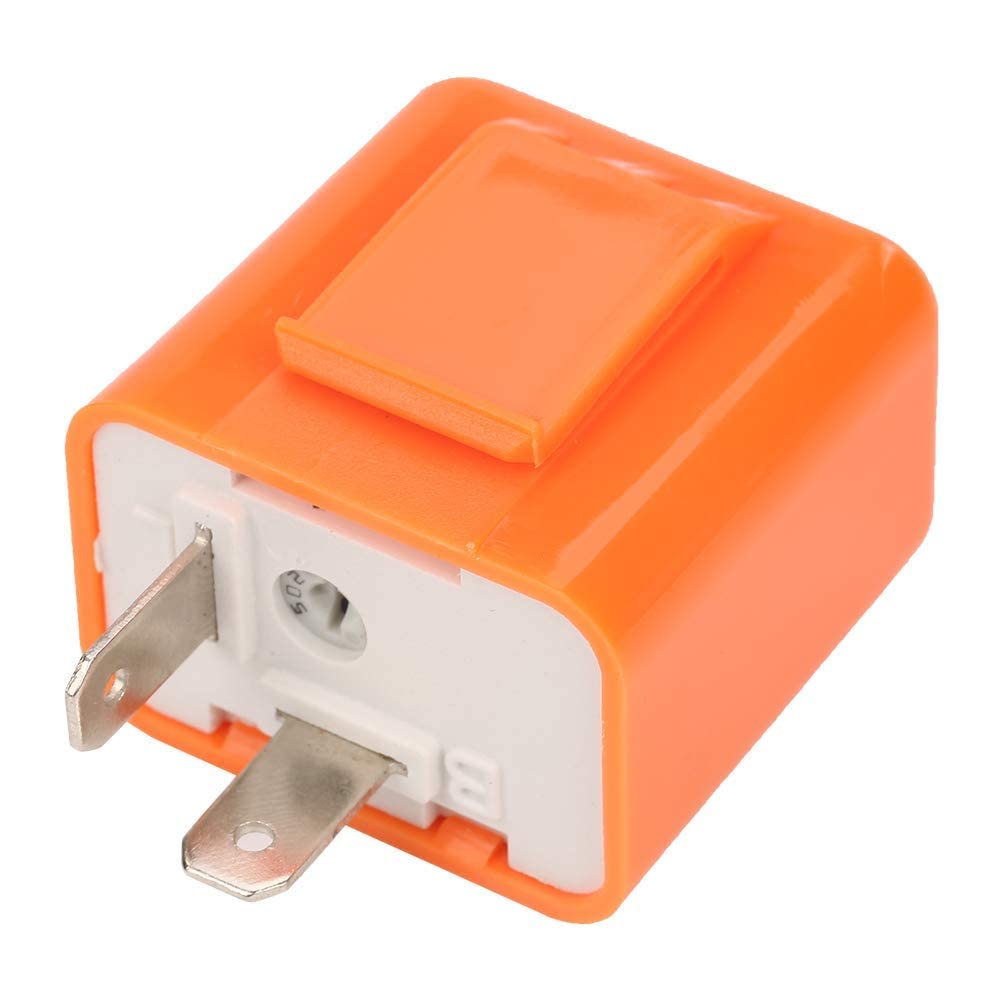 Walfront 5Pcs LED Flasher Relay DC 12V 2 Pin Adjustable Electronic Flasher Relay Turn Indicator for Motorcycle Car LED Turn Light Bulb Hyper Flashing
