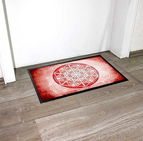 Zerbino Mandala Il Fiore Della Vita – Elemento Aria, 60x40 Cm, Antiscivolo, Lavabile