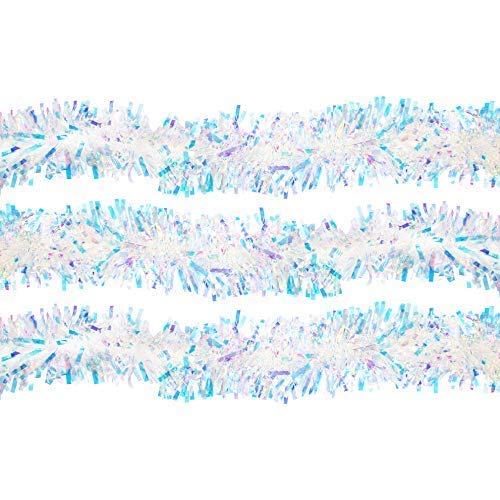Robelli - Espumillón iridiscente brillante para árbol de Navidad