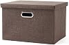 Foldable Storage Box Upholstered Storage Box Large Clothes Garbage Storage Box for Wardrobe Bedroom, Brown