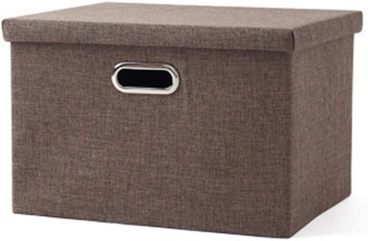 Foldable Storage Box Upholstered Storage Box Large Clothes Garbage Storage Box for Wardrobe Bedroom, Brown