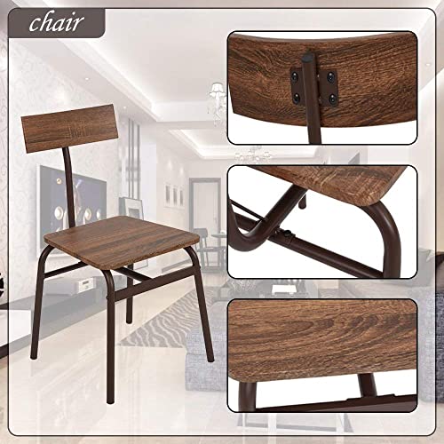 Dporticus Kitchen Table And Chairs For 6 Dining Table Set Dining Room Sets With Storage Racks Bench Industrial Wooden Dinette Set For Small Spaces,Breakfast,Home,Restaurant,Brown #TOP3