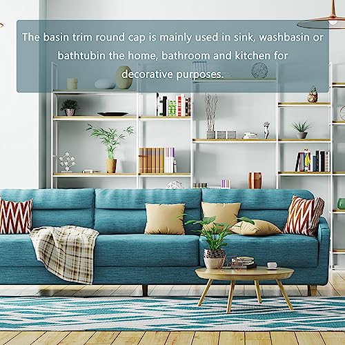 DTGN 30x13.5mm(DxT) Spüle Überlauf Abdeckung - Gut für Bad Küche Spülbecken - Kupfer Waschbecken Trimmen Einlage Loch Runde Kappen - Rose Gold