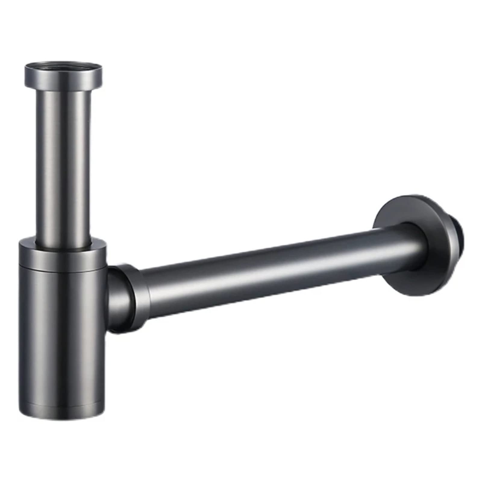 Ensemble de drains en or brossé, Siphon rond laiton, salle bains, vanité, tuyau lavabo, 1 pièce Pour Bain(Grey)
