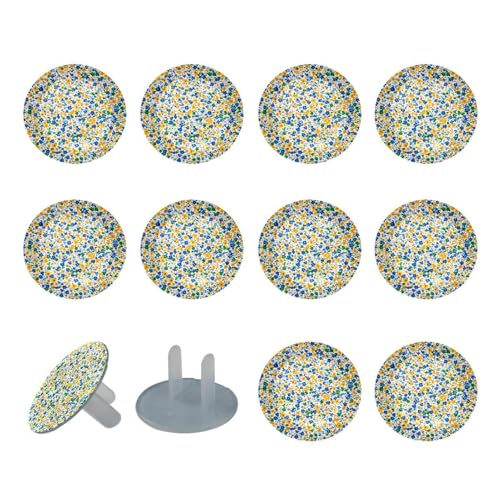 24 Pack Colorful Flower Pattern Outlet Covers Baby Child Proofing Electrical Safety Socket Protection Caps