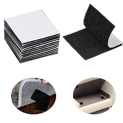 30Pcs Hook and Loop Tape with Adhesive Keep Couch Cushions from Sliding Industrial Strength Sticky Back Fasteners Hook and Loop Tape Double Sided Non Slip Furniture Pads for Home Office 24 Inch