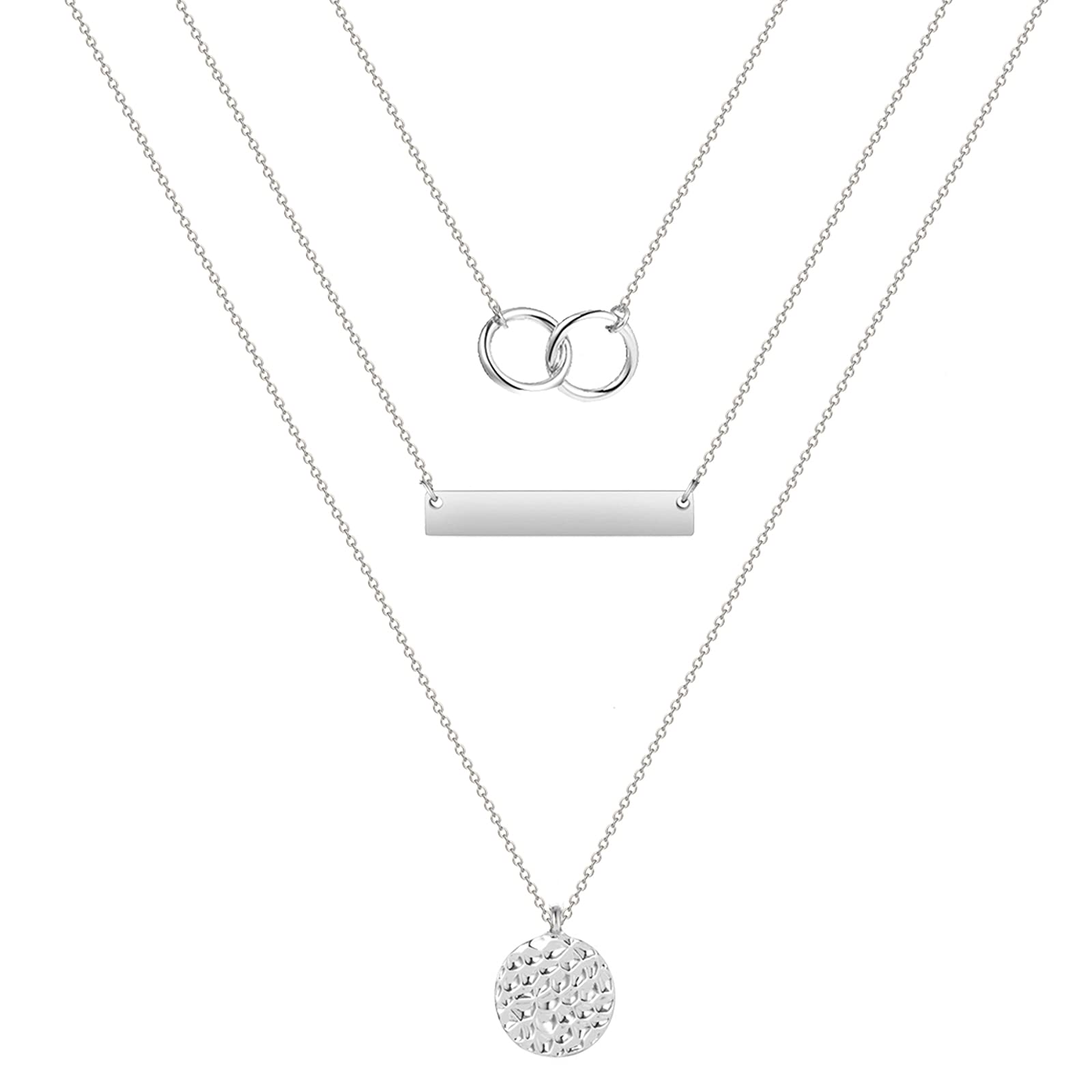 YANCHUN Layered Necklaces for Women Gold Necklace Stack Star Heart Choker Dainty Necklace Love Heart Chain Jewelry Gifts for Women