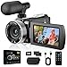 ZIMOCE Video Camera 4K Camcorder 48MP, 18X Digital Zoom Video Recorder, 3” 270° Rotatable Screen Vlogging Camera for YouTube, Camcorders Videocamera with 32GB Card, Mic, Remote Control, 2 Batteries