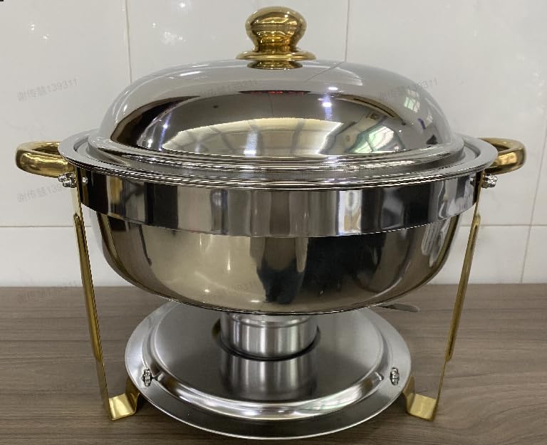 WARMOUNTS Silver & Gold Chafing Dish pour buffet 6 l avec couvercle en acier inoxydable (4)