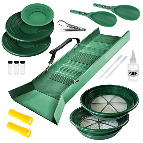 ASR Outdoor Complete Sluice Box Gold Prospecting Kit Classifier Pan
