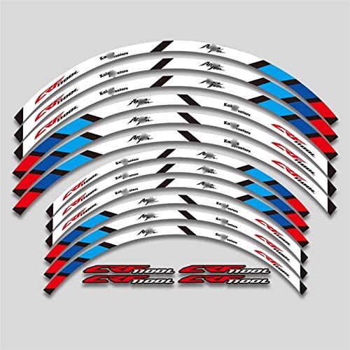 ZAPORA Roller Für CRF1100L Für Africa-Twin CRF 1100L Motorrad Zoll Inner Wheel Rim Nabe Aufkleber Dekoration Wasserdichter Reflektierender Aufkleber Kantenaufkleber (Color : 1L A 2White)