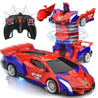 Mieryd - Coche Teledirigido Niños 3 4 5 6 7 8 9 Años 2 en 1 Radiocontrol Transformar RC Cars/Robots Rotación 360° Coches Juguetes Spider Juegos Infantiles Regalos Cumpleaños Navidad Niños Niñas 3-10 Años