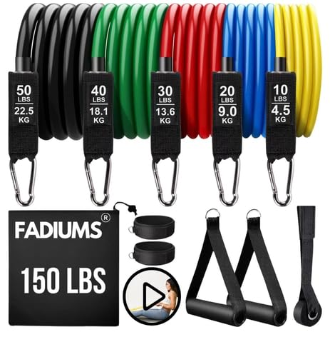 FADIUMS Resistance Bands for Home Workout Gym Equipment, Exercise Band for Men and Women with Door Anchor, Handles, Legs Ankle Straps for Muscle Strength Training, Physical Therapy & Body Shape (B0D27FHDDW) Amazon Price History, Amazon Price Tracker