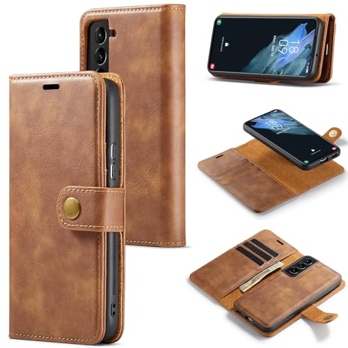 Portefeuille magnétique Samsung S22 Plus avec coque amovible et verre