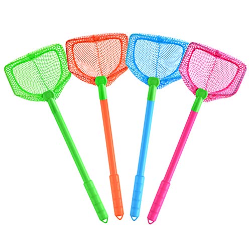 SAYAYA 4 Pieces Fishing Nets Bug Net Beach Toys Nets Catch Butterflies Nets for Outdoor