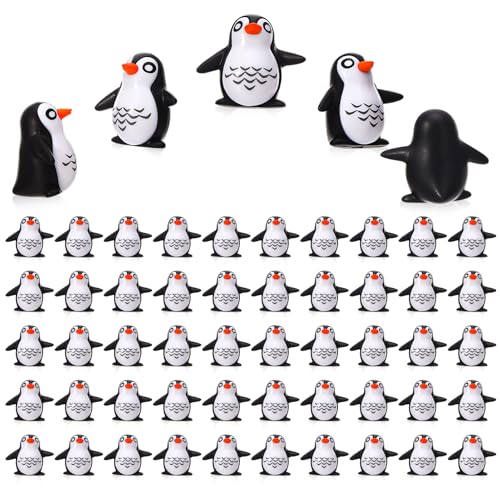 GGSTDDUP 50 Pcs Mini Penguin Figurines Resin Animals Mini Resin Penguins