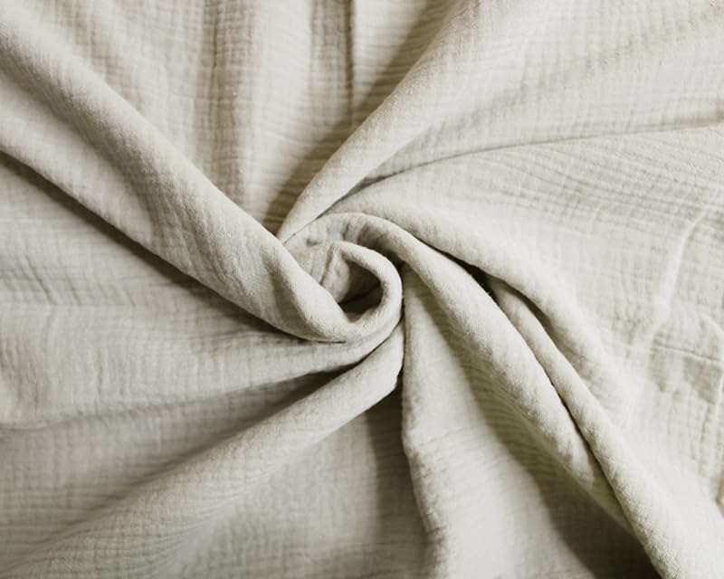 Needleberry Cotton Gauze Fabric - 130cm - 100% Cotton - Soft, Breathable Material for Baby Crafts, Sewing, Muslins and DIY Projects (Sand, 1 Meter)