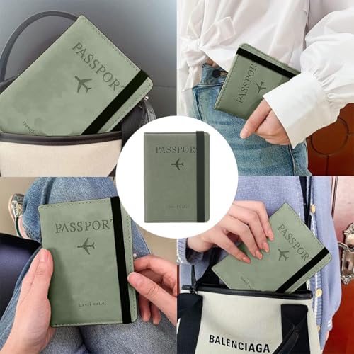 Image of Passport Holder Cover Travel Wallet Organizer, Passport Case with PU Leather Travel Document Holder for Men & Women Travel Accessories