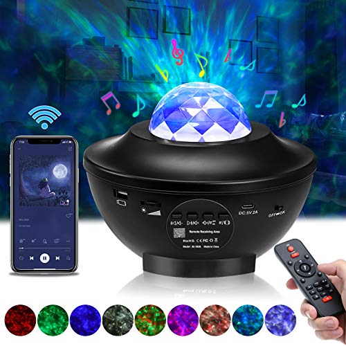 LED Sternenhimmel Projektor, Elfeland Sternenlicht Projektor Projektionslampe Kinder Rotierende Wasserwellen Sternenprojektor mit