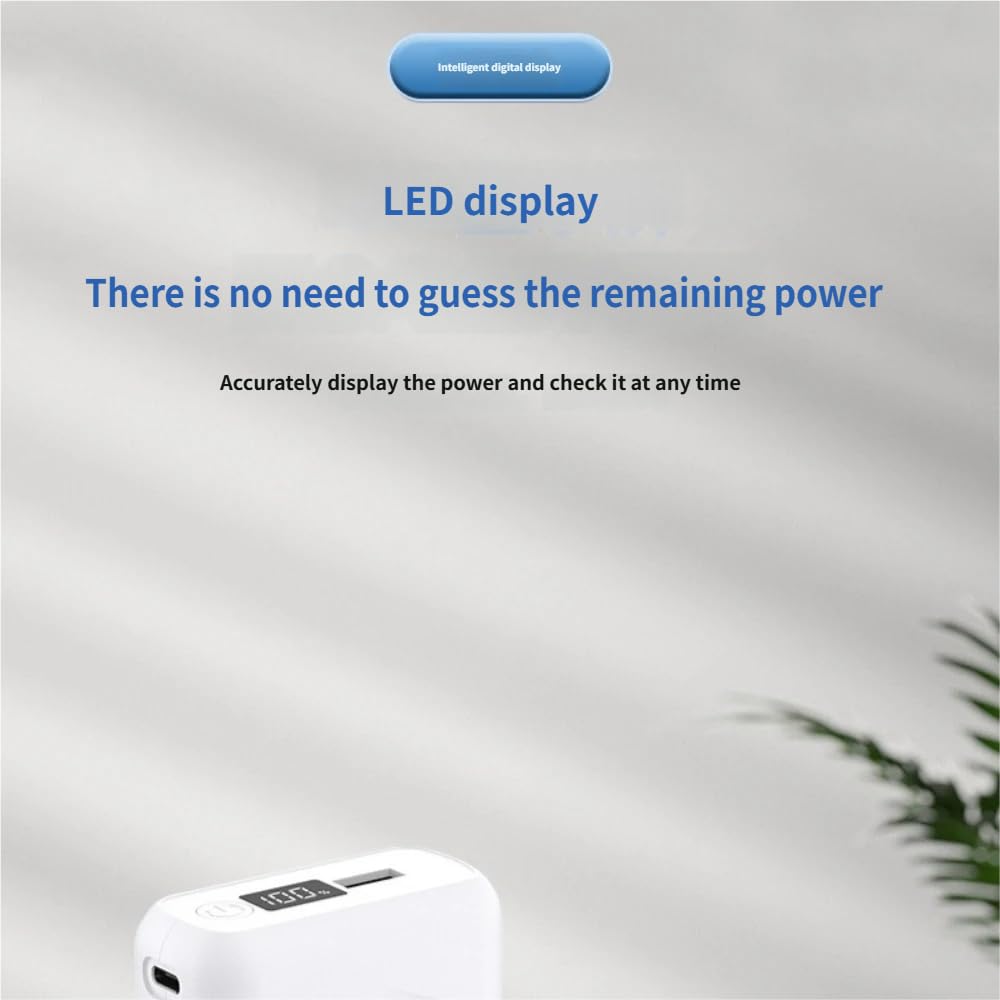 Mini Power Bank compatto, 20000 mAh, nero, con display a LED, caricatore tascabile portatile, 92 x 68,5 x 33 mm