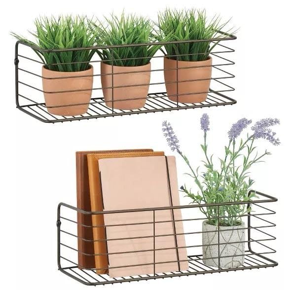 Image of Craft Mshopr inchMultipurpose Iron Wall-Mounted Kitchen Shelves Spice Rack | Medium Size 16X5.5X5.5 Inches | Black | Spice Holder And Bottle Organizer