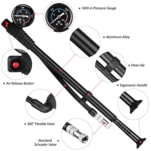 Moniss Bomba de choque de alta pressão 300 psi bomba de ar presta schrader válvula mountain road bik