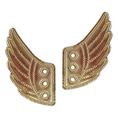 Bonarty 2pcs Women Mens Shoes Angel Wings Charm Wings For Sneakers Shoes Decorations - Gold, 12.2x7x0.2cm Cover