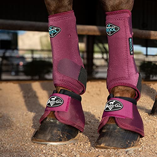 Image of Professional's Choice 2XCOOL Sports Medicine Horse Boots | Protective & Breathable Design for Ultimate Comfort, Durability & Cooling in Active Horses | 2 Pack Small Wine
