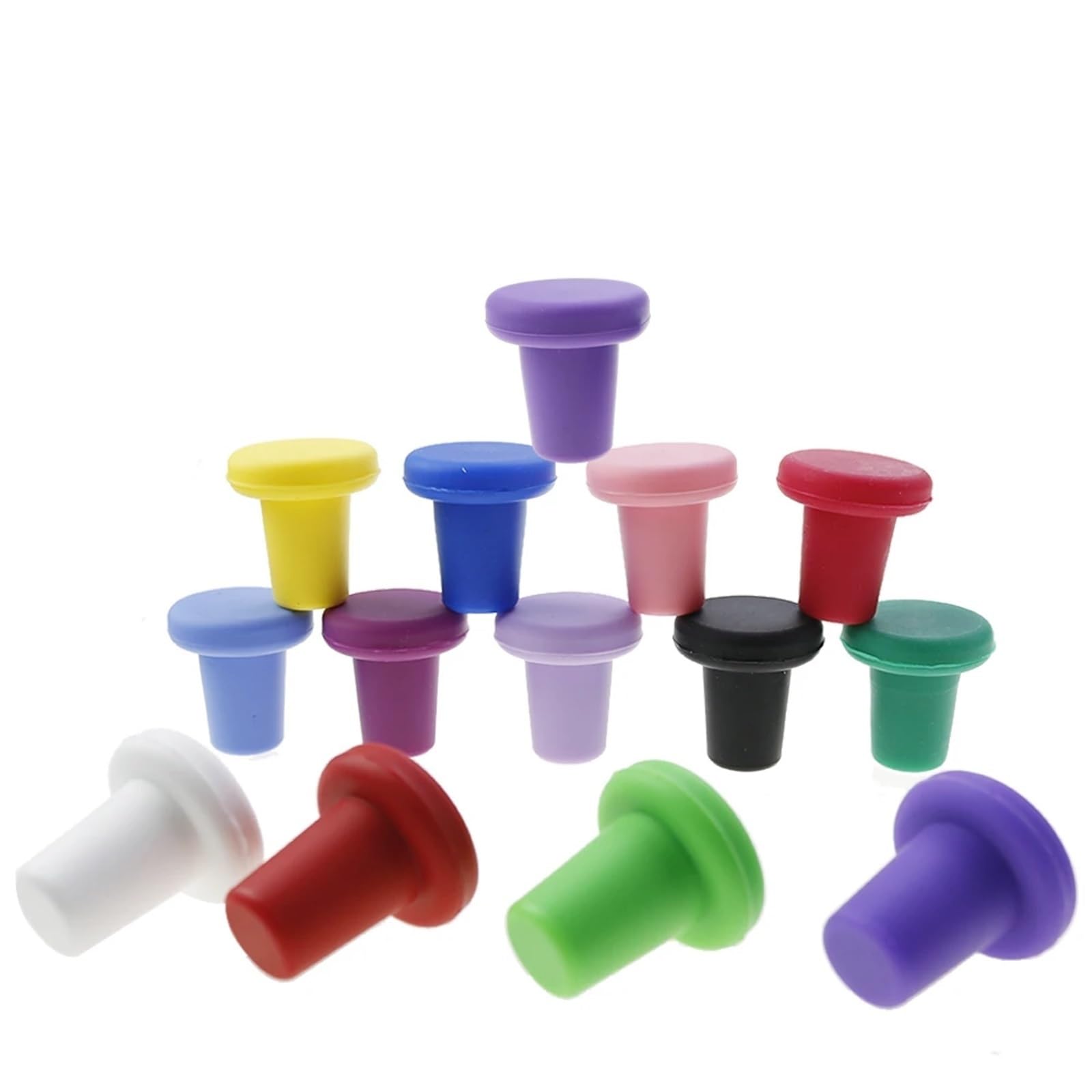 Tappo di Bottiglia in Silicone Alimentare da 10 Pezzi per | Condimento riutilizzabile con tappo in gomma universale sigillante a prova di perdite(H Rose Red 17.5G)