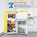 WANAI Compact Mini Refrigerator 3.5 Cu.Ft Small Refrigerator with Freezer, Retro Mini Fridge with Dual Door,7 Adjustable Thermostat, Adjustable Shelves For Dorm, Office Bedroom, Yellow