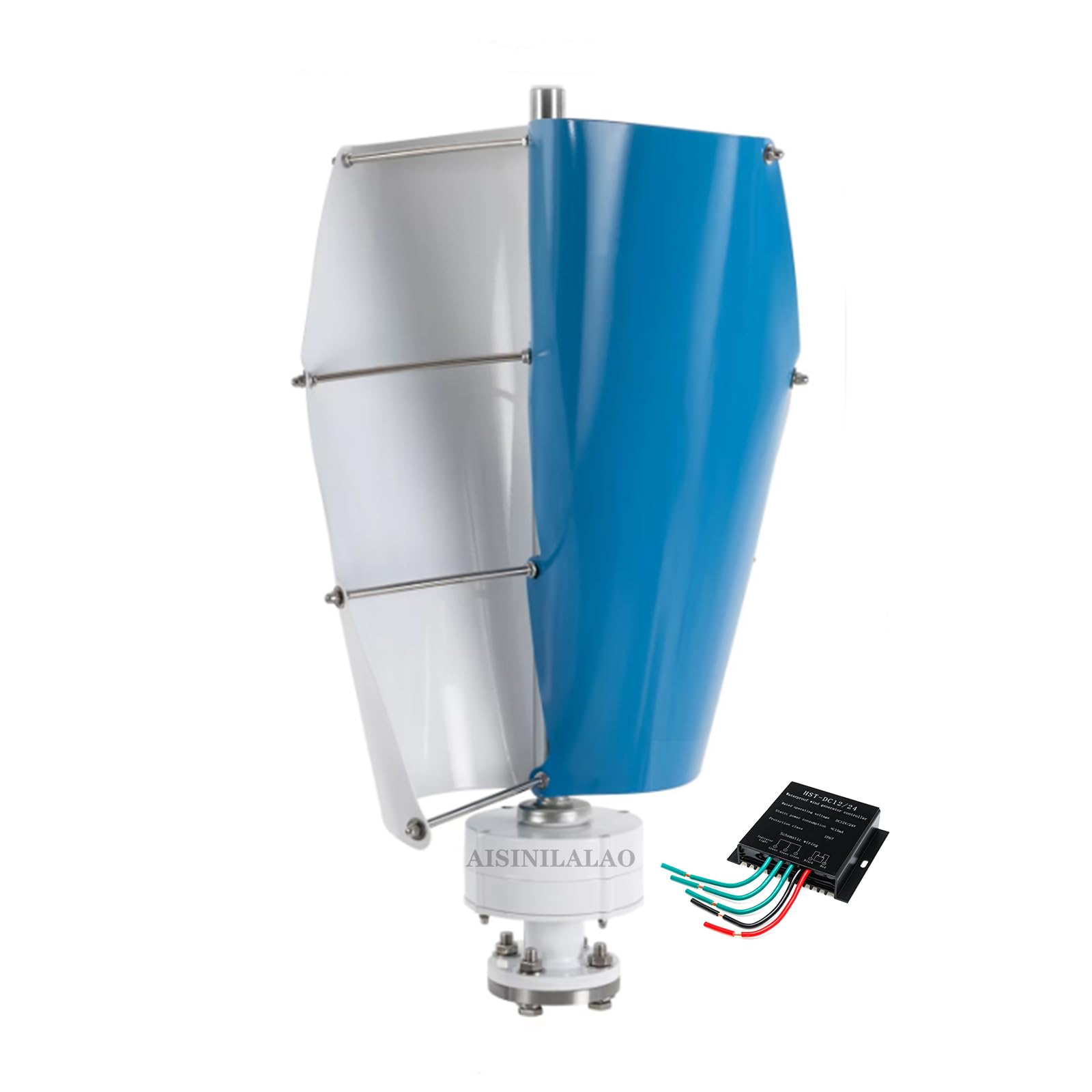 Kit De Générateur D'éolienne Domestique À Faible Bruit De 800W, Éolienne De Puissance 12V 24V 48V, Kit D'éolienne AC en Alliage D'aluminium À 2 Pales avec Contrôleur Mppt IP67