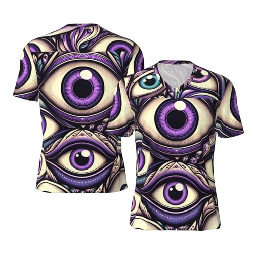 Stylish Athletic Sports Jersey Purple-Blue-Evil-Eye Men's Rugby Jersey 4X-Large