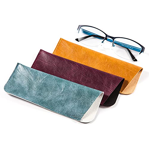 Image of TRIUMPH VISION 3 Pack Reading Glasses Pouch - Soft Eyeglasses Bag Portable Cloth Eyewear Case