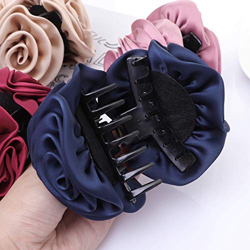 Barrette à cheveux à fixation forte pinces griffe roses pour queue de cheval