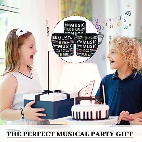 48 Pcs Piano Notes Silicone Bracelets Music Inspirational Bracelets Piano Notes Theme Party Supplies Music Party Favors Music Gifts Piano Recital Gifts For Music Students Teachers Musicians, 3 Styles #TOP5