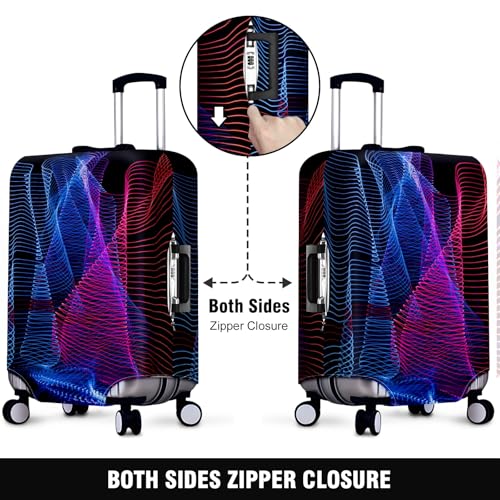 Travel Luggage Cover Suitcase Protector Scratch-Resistant Fit Not Included Suitcase Blue, Red And Pink Abstract Artwork M-22-24in2