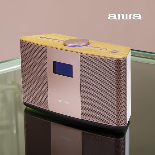 Image of Aiwa Exos 5 Wireless Speaker - Unleash Powerful Sound and Versatile Connectivity On-The-Go Experience Bluetooth Freedom, FM Radio, Clock, 20W RMS, LCD Display, and Alarm Clock Functionality