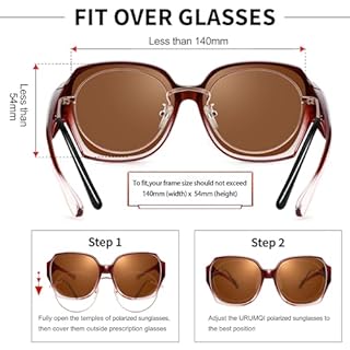 URUMQI Surlunettes de Soleil Femme, Sur Lunettes Polarisée avec protection UV400 polarisantes Lunette pour Cyclisme, Pêche, Conduite, Voyage, Sport