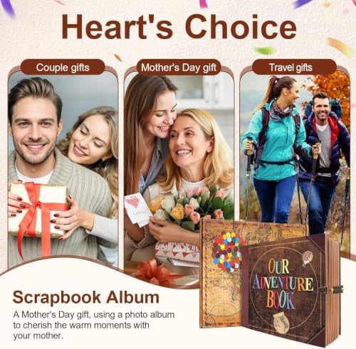 Image of Scrapbook Album & Photo Book for Memories, Travel Scrapbook, Memory Book, Journal for Girls, Junk Journal, Postcard Album, Scrapbooking Kit with Scrapbook Paper, Journaling & Journal Set