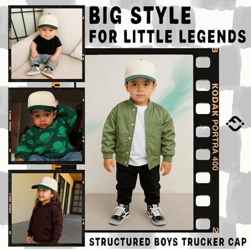 Funky Junque Kids Trucker Hat Baseball Cap - Two Tone Vintage Baby Baseball Cap, Infant Baseball Hat, Toddler Snapback Hat2