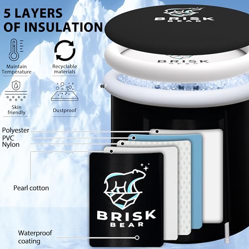 Foto de Bañera de hielo para atletas con cubierta, bañera fría extra grande para recuperación, piscina inflable de baño de hielo, inmersión fría para calmar los músculos, tina de hielo negra (imagen 4)