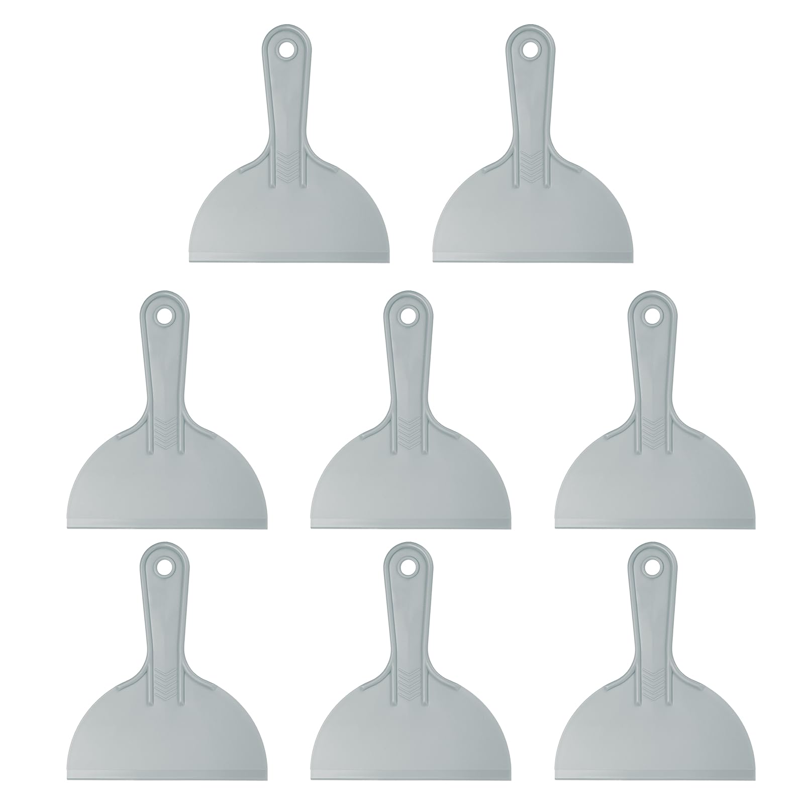 sourcing map 8pcs Putty Scraper 6.1" Plastic Flexible Putty Knives Disposable Paint Spreader Cleaner Tool for Spackling, Patching Painting Repairing, Gray